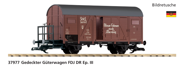 PIKO 37977 – Krytý nákladní vůz FDJ DR, ep. III